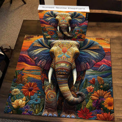 Sunset Textile Elephant Jigsaw Puzzle 1000 Pieces