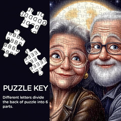 Silver Hair Embrace Jigsaw Puzzle 1000 Pieces