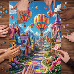 Rainbow Town Jigsaw Puzzle 1000 Piece