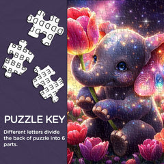 Starry Tulip Elephant Jigsaw Puzzle 1000 Pieces