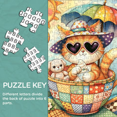Cute Cat in Teacup Jigsaw Puzzle 1000 Pieces