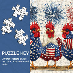 Patriotic Roosters Jigsaw Puzzle 1000 Pieces
