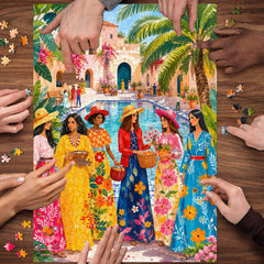 The Courtyard Ladies Jigsaw Puzzle 1000 Pieces