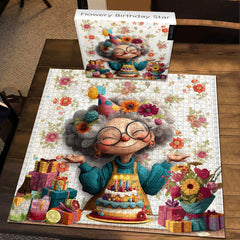 Flowery Birthday Star Jigsaw Puzzle 1000 Pieces