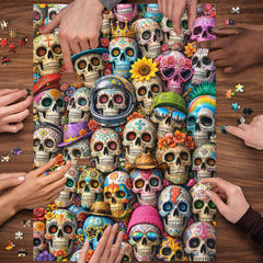 Varied Floral Skulls Jigsaw Puzzle 1000 Piece