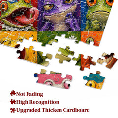 Colorful Frog Faces Jigsaw Puzzle 1000 Piece