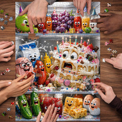 Refrigerator Food Party Jigsaw Puzzle 1000 Pieces