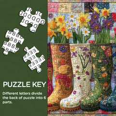 Floral Garden Boots Jigsaw Puzzle 1000 Pieces