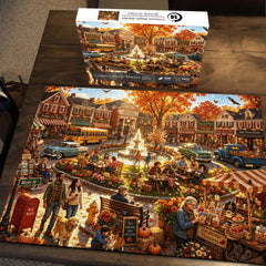 Crimson Maple Market Jigsaw Puzzle 1000 Piece