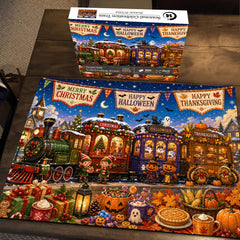 Seasonal Celebration Train Jigsaw Puzzle 1000 Piece