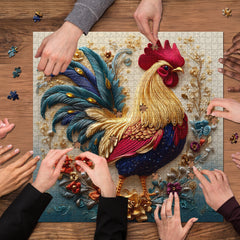 Embroidered Rooster Jigsaw Puzzle 1000 Pieces