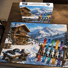 Skiers' Mountain Retreat Jigsaw Puzzle 1000 Pieces