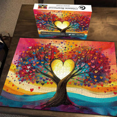 Puzzles en bois de cœur cramoisi 1000 pièces