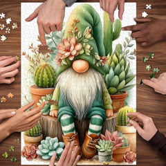 Succulent Garden Gnome Jigsaw Puzzle 1000 Pieces