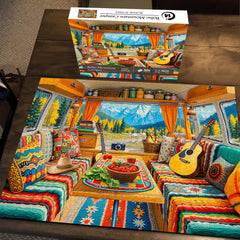 Boho Mountain Camper Jigsaw Puzzle 1000 Pieces