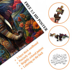 Sunset Textile Elephant Jigsaw Puzzle 1000 Pieces