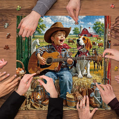 Cowboy Strums Jigsaw Puzzle 1000 Piece