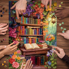 Flower Bookshelf Jigsaw Puzzle 1000 Pieces