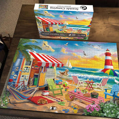 Puzzle de camping au bord de la mer 1000 pièces