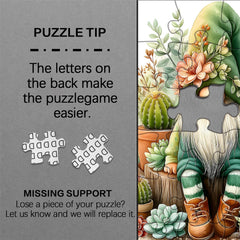 Succulent Garden Gnome Jigsaw Puzzle 1000 Pieces