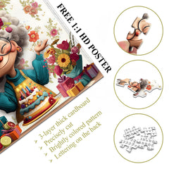 Flowery Birthday Star Jigsaw Puzzle 1000 Pieces