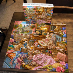 Cozy Sewing Cottage Jigsaw Puzzle 1000 Piece