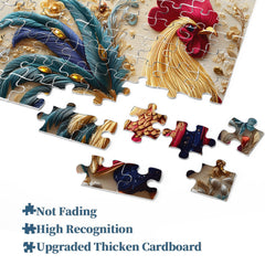 Embroidered Rooster Jigsaw Puzzle 1000 Pieces