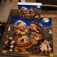 Mischievous Grandma's Halloween Jigsaw Puzzle 1000 Pieces