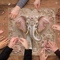 Floral Jewel Elephant Jigsaw Puzzle 1000 Piece