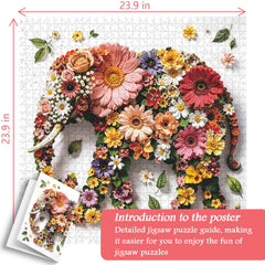 Wildflower Elephant Jigsaw Puzzle 1000 Pieces