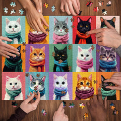 Cat Scarf Collection Jigsaw Puzzle 1000 Pieces