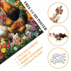 Happy Henhouse Gathering Jigsaw Puzzle 1000 Pieces