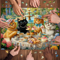 Cat Garden Tea Party Jigsaw Puzzle 1000 Pieces