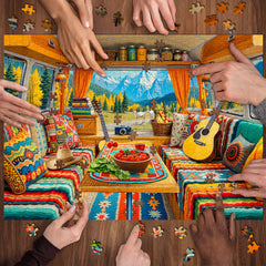 Boho Mountain Camper Jigsaw Puzzle 1000 Pieces