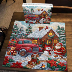 Red Truck Christmas Cottage Puzzle de 1000 pièces