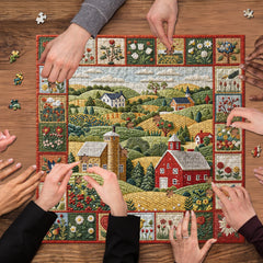 Quilted Countryside Jigsaw Puzzle 1000 Pieces