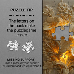 Golden Flower Relief Jigsaw Puzzle 1000 Pieces