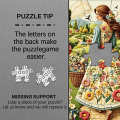 Floral Country Lady Jigsaw Puzzle 1000 Pieces
