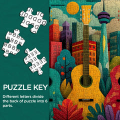 Guitar & City Jigsaw Puzzle 1000 Pieces
