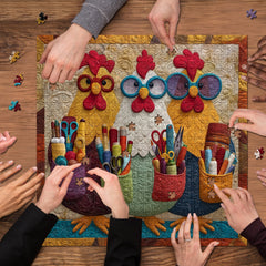 Sewing Chicken Jigsaw Puzzle 1000 Pieces