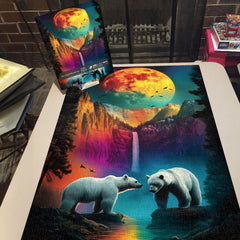 Puzzle de 1000 pièces Montagnes au clair de lune