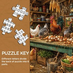 Country Rooster Crow Hut Jigsaw Puzzle 1000 Pieces