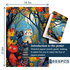 Moonlit Cat Forest Jigsaw Puzzle 1000 Pieces