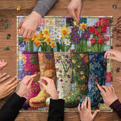Floral Garden Boots Jigsaw Puzzle 1000 Pieces