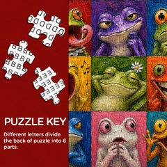 Colorful Frog Faces Jigsaw Puzzle 1000 Piece