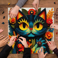 Color Bloom Cat Jigsaw Puzzle 1000 Pieces