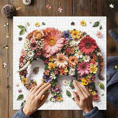 Wildflower Elephant Jigsaw Puzzle 1000 Pieces