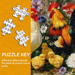 Rooster & Chicks Jigsaw Puzzle 1000 Pieces