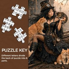 The Steampunk Cat Muse Jigsaw Puzzle 1000 Piece