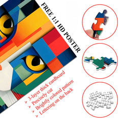 Geometric Cat Art Jigsaw Puzzle 1000 Pieces